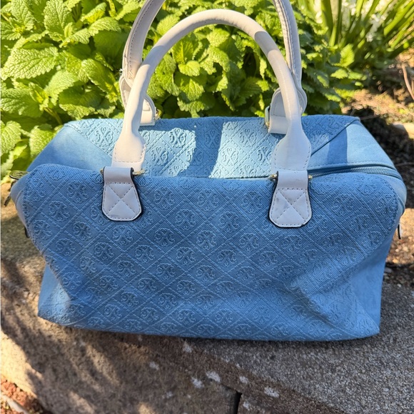 Christian Lacroix Light Blue Satchel with White Handles - Picture 3 of 6